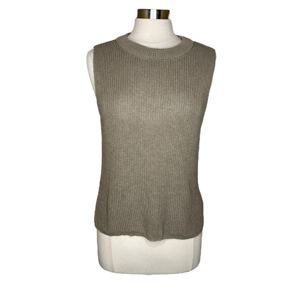 Carly Jean Los Angeles Tan Knit Sleeveless Top Women’s Size Large Minimalist‎ - Picture 9 of 9